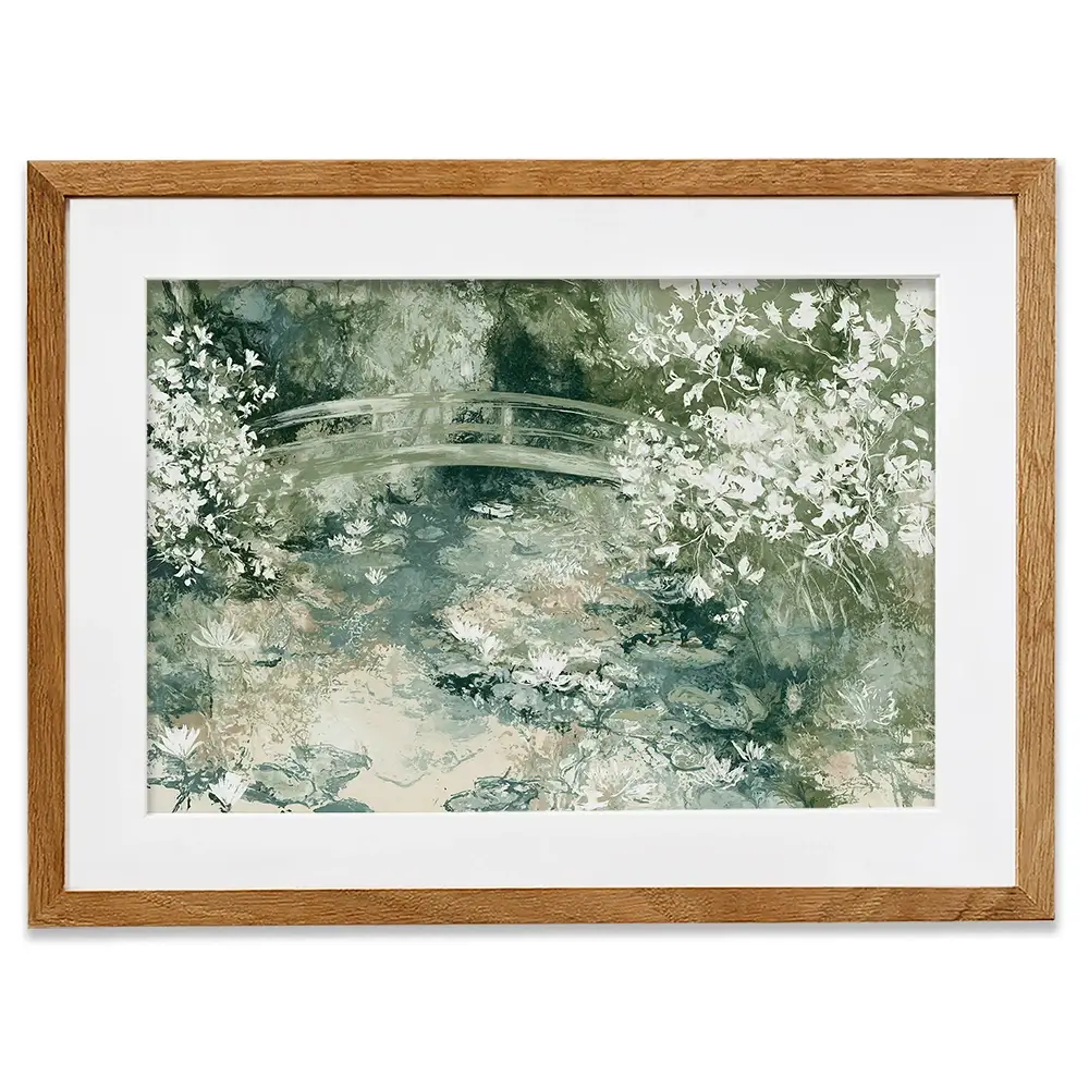 Lily Pond Bridge Framed Art Print Lily Pond Bridge Framed Art Print wall art product Chromatic Storm Studio