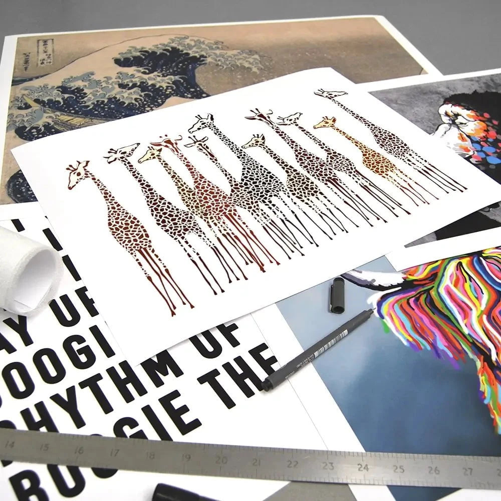 Line Of Giraffes Art Print Line Of Giraffes Art Print wall art product fresher / Shutterstock