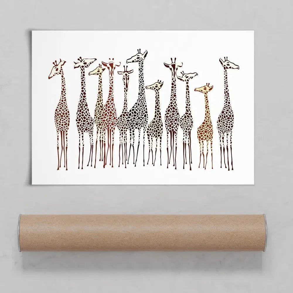 Line Of Giraffes Art Print Line Of Giraffes Art Print wall art product fresher / Shutterstock