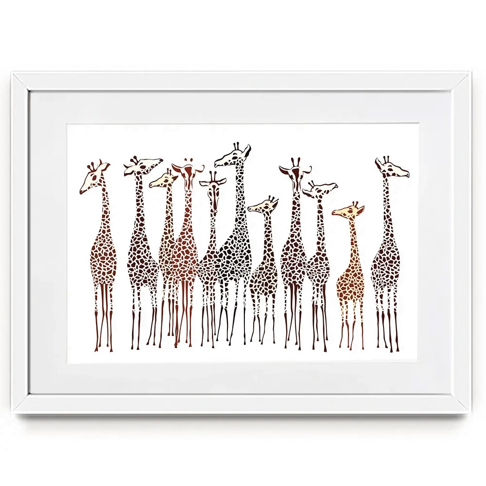 Line Of Giraffes Framed Art Print Line Of Giraffes Framed Art Print wall art product fresher / Shutterstock