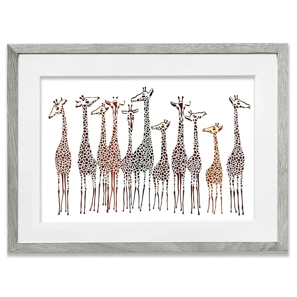 Line Of Giraffes Framed Art Print Line Of Giraffes Framed Art Print wall art product fresher / Shutterstock