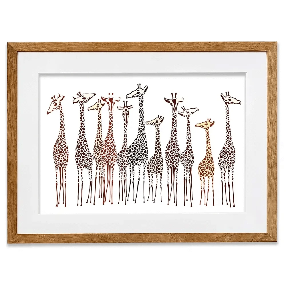 Line Of Giraffes Framed Art Print Line Of Giraffes Framed Art Print wall art product fresher / Shutterstock