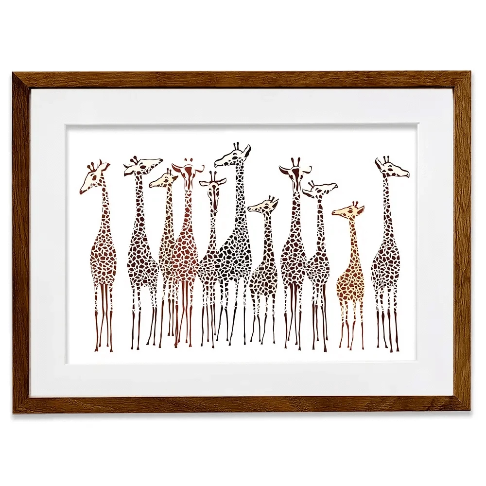 Line Of Giraffes Framed Art Print Line Of Giraffes Framed Art Print wall art product fresher / Shutterstock
