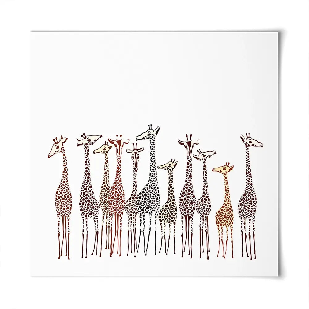 Line Of Giraffes Square Art Print Line Of Giraffes Square Art Print wall art product fresher / Shutterstock
