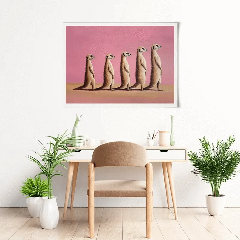 Line Of Meerkats Art Print Line Of Meerkats Art Print wall art product Svetlana Aleynikova