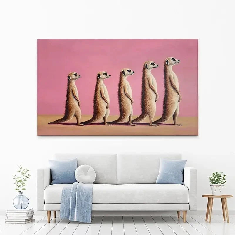 Line Of Meerkats Canvas Print Line Of Meerkats Canvas Print wall art product Svetlana Aleynikova