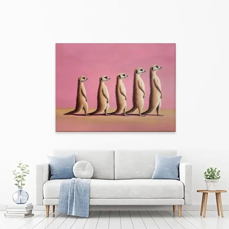Line Of Meerkats Canvas Print Line Of Meerkats Canvas Print wall art product Svetlana Aleynikova