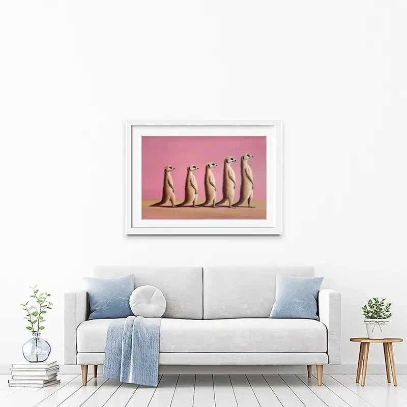 Line Of Meerkats Framed Art Print Line Of Meerkats Framed Art Print wall art product Svetlana Aleynikova