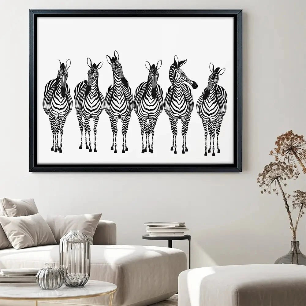 Line Of Zebras Canvas Print Line Of Zebras Canvas Print wall art product fresher / Shutterstock