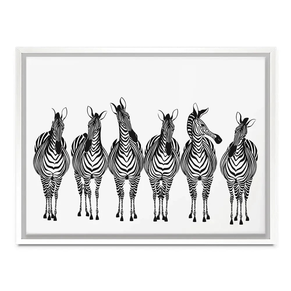 Line Of Zebras Canvas Print Line Of Zebras Canvas Print wall art product fresher / Shutterstock