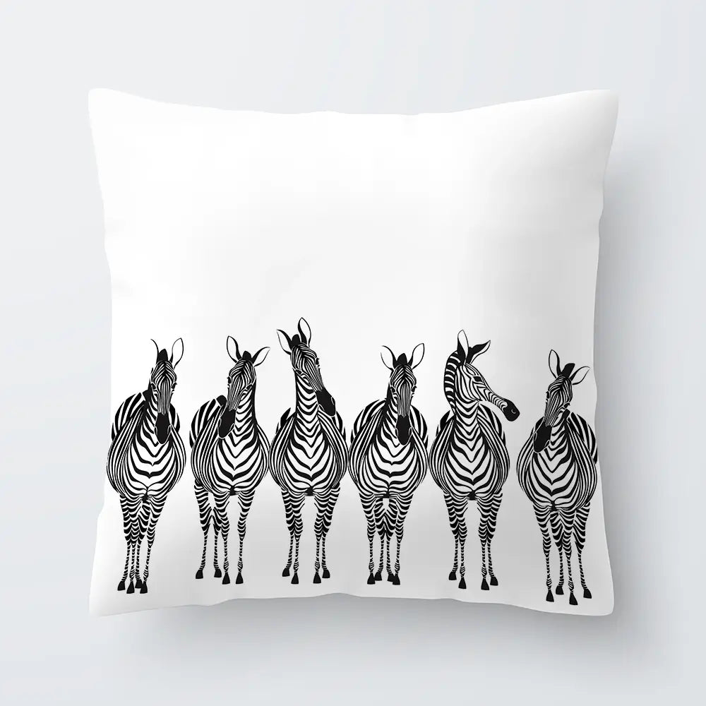 Line Of Zebras Cushion Line Of Zebras Cushion wall art product Art Print Shop