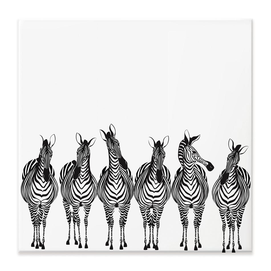 Line Of Zebras Square Canvas Print wall art product fresher / Shutterstock