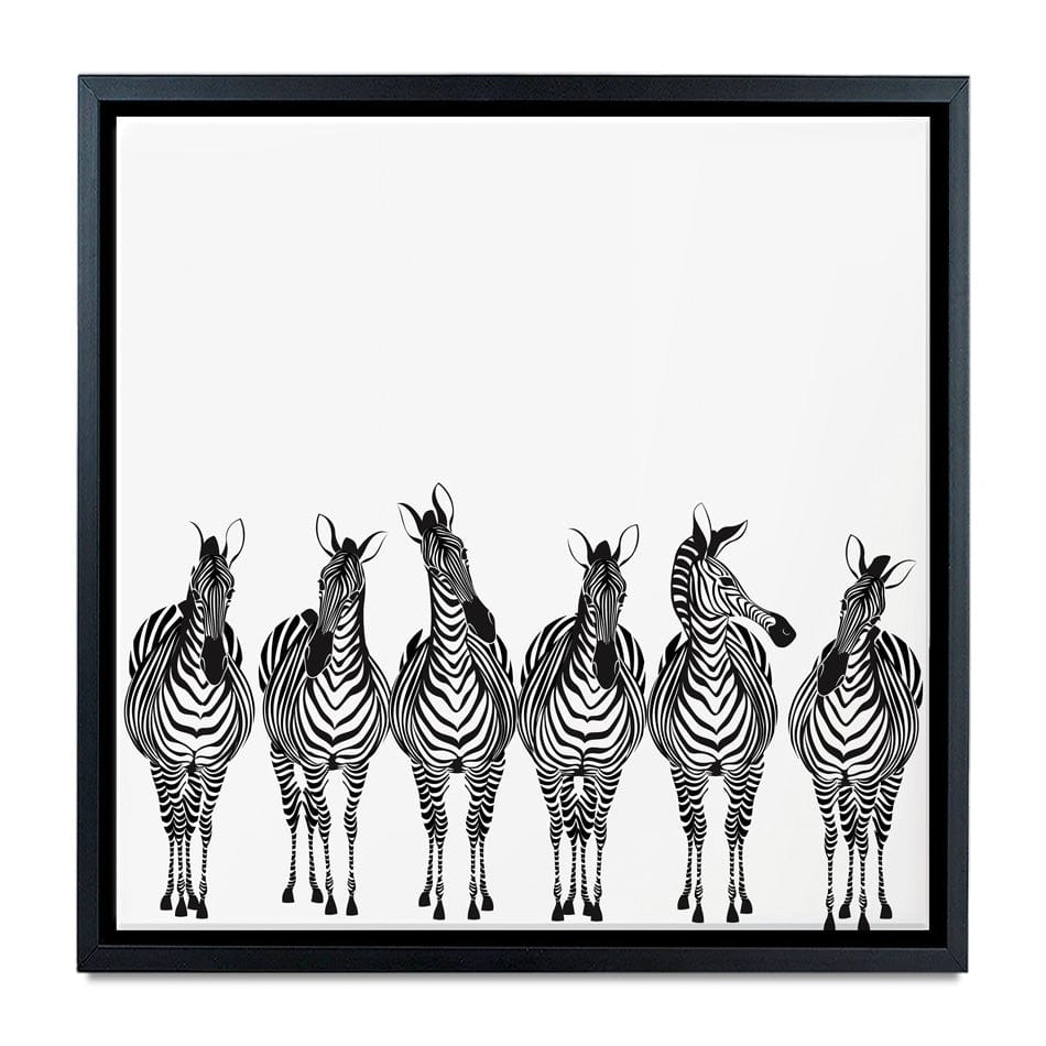 Line Of Zebras Square Canvas Print wall art product fresher / Shutterstock