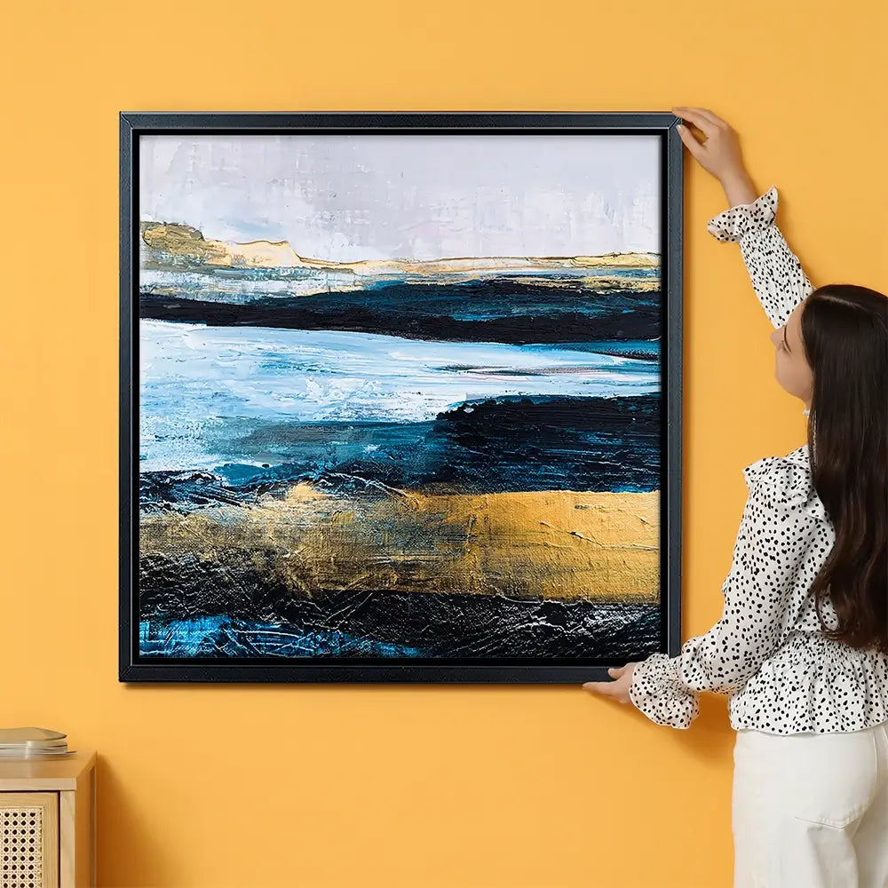 Lined With Blue Oversized Canvas Print Lined With Blue Oversized Canvas Print wall art product Adelina ART / Shutterstock