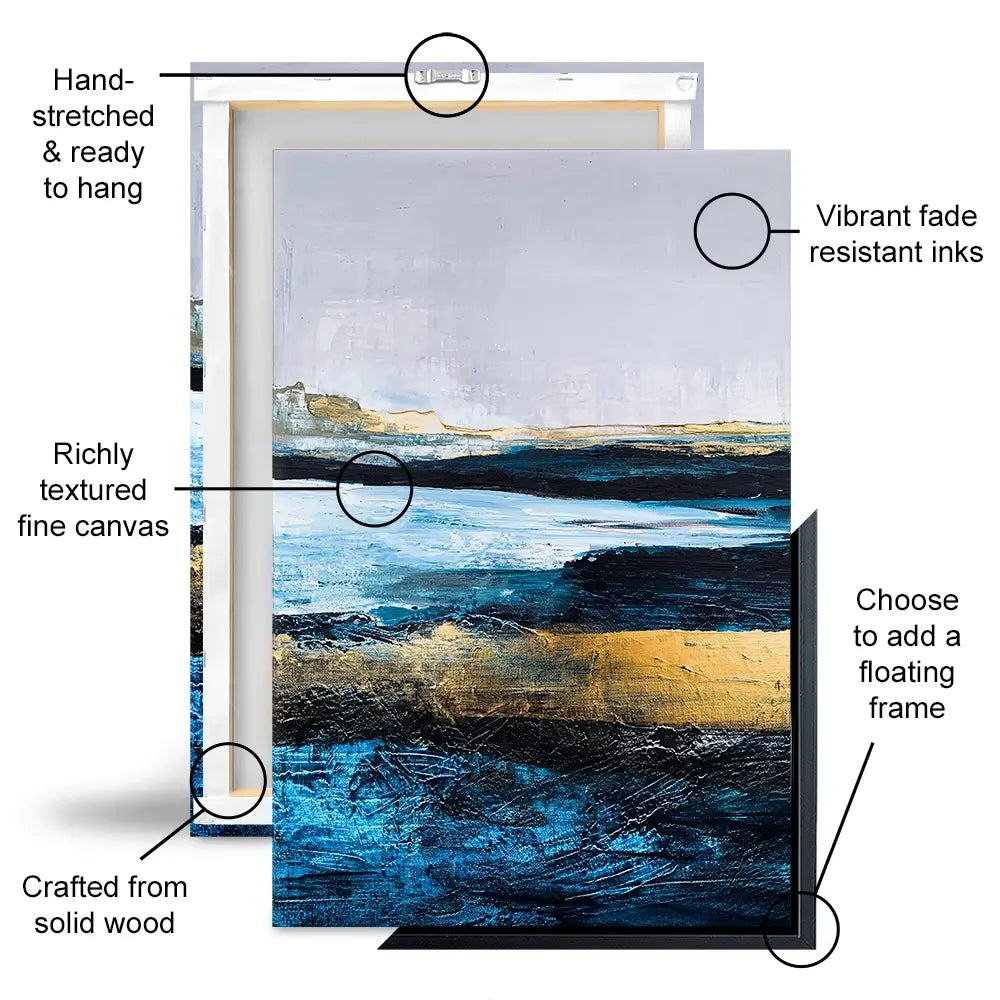 Lined With Blue Oversized Canvas Print Lined With Blue Oversized Canvas Print wall art product Adelina ART / Shutterstock