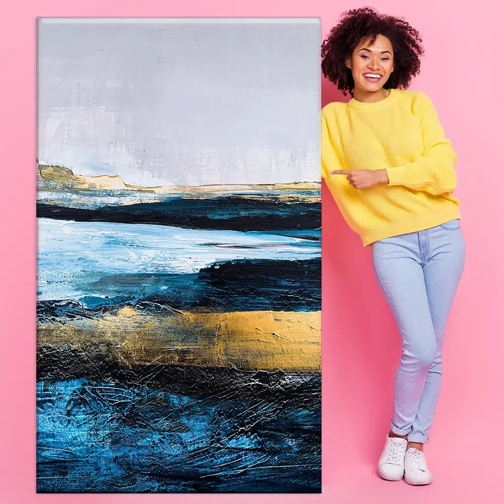 Lined With Blue Oversized Canvas Print Lined With Blue Oversized Canvas Print wall art product Adelina ART / Shutterstock