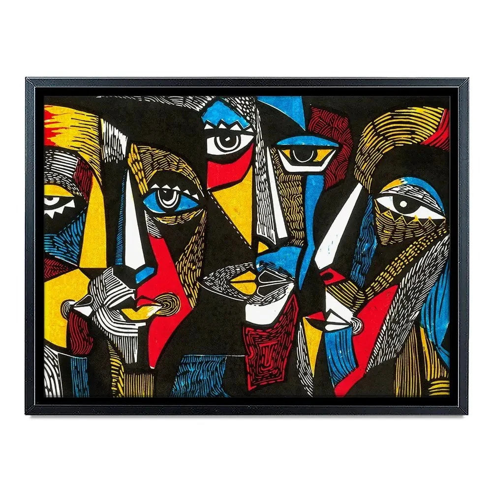 Linocut Faces Canvas Print Linocut Faces Canvas Print wall art product Sunnyisland / Shutterstock