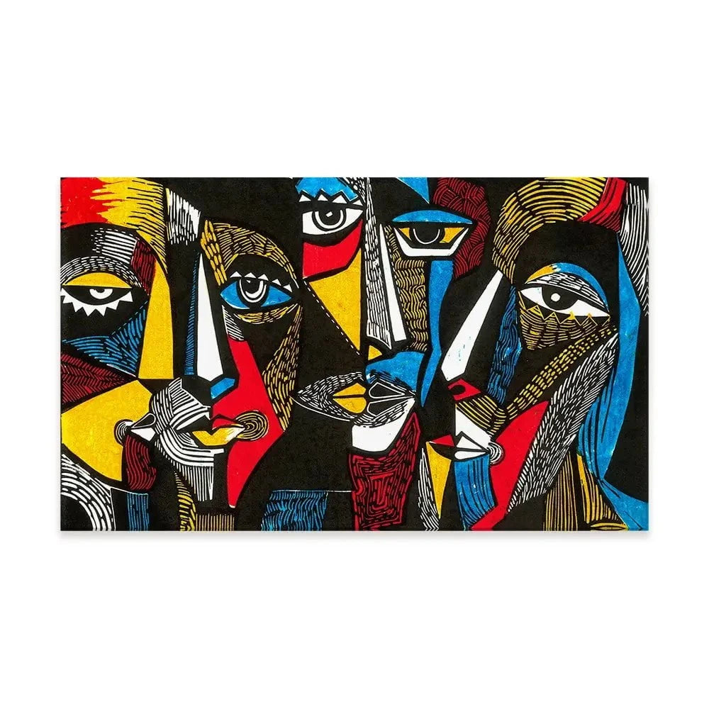 Linocut Faces Canvas Print Linocut Faces Canvas Print wall art product Sunnyisland / Shutterstock