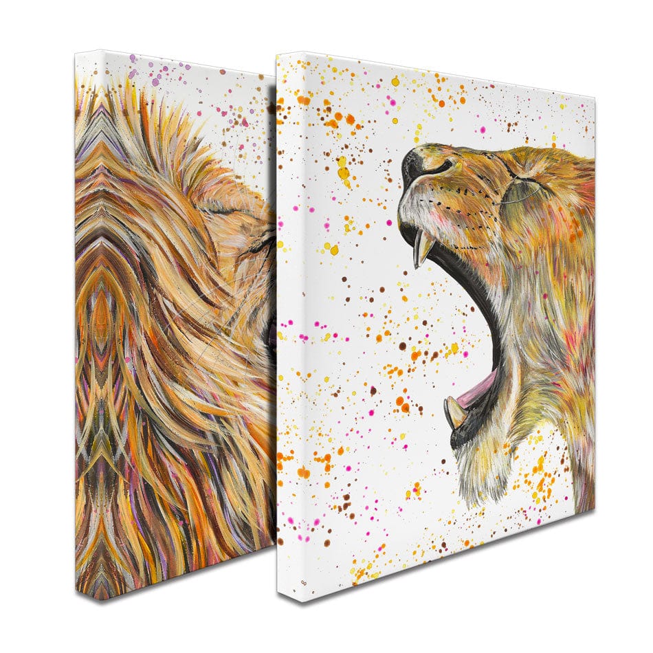 Lion And Lioness Duo Canvas Print Lion And Lioness Duo Canvas Print wall art product Emma LC Art