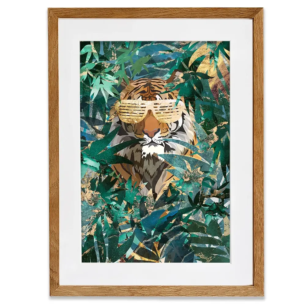 Lion Behind The Leaves Framed Art Print Lion Behind The Leaves Framed Art Print wall art product Sarah Manovski
