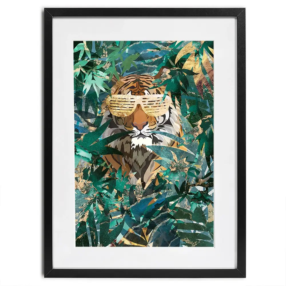Lion Behind The Leaves Framed Art Print Lion Behind The Leaves Framed Art Print wall art product Sarah Manovski