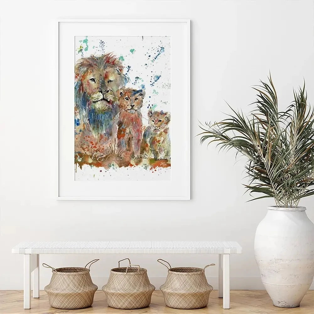 Lion Family Framed Art Print Lion Family Framed Art Print wall art product Jamie Taylor