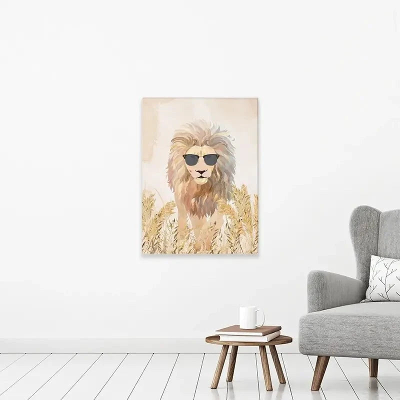 Lion In The Grass Canvas Print Lion In The Grass Canvas Print wall art product Sarah Manovski
