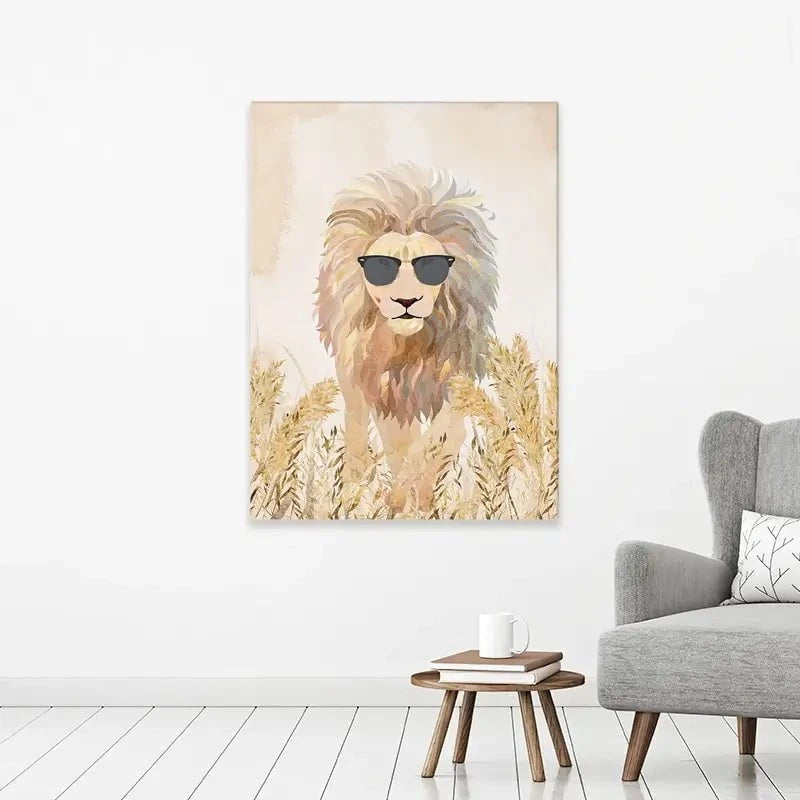 Lion In The Grass Canvas Print Lion In The Grass Canvas Print wall art product Sarah Manovski