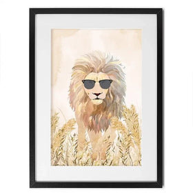 Lion In The Grass Framed Art Print Lion In The Grass Framed Art Print wall art product Sarah Manovski