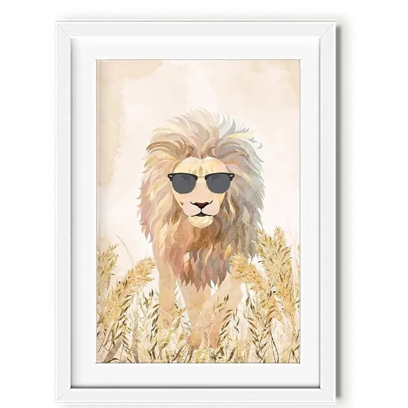 Lion In The Grass Framed Art Print Lion In The Grass Framed Art Print wall art product Sarah Manovski