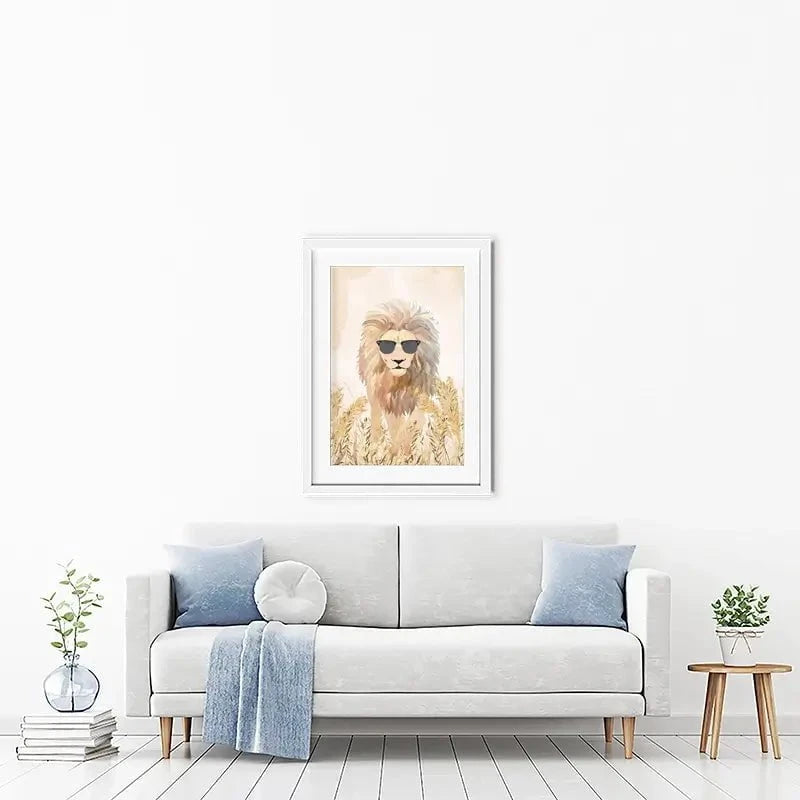 Lion In The Grass Framed Art Print Lion In The Grass Framed Art Print wall art product Sarah Manovski