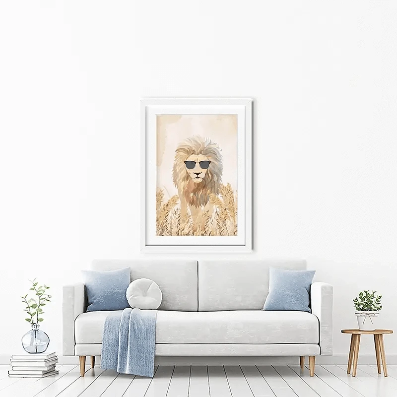 Lion In The Grass Framed Art Print Lion In The Grass Framed Art Print wall art product Sarah Manovski