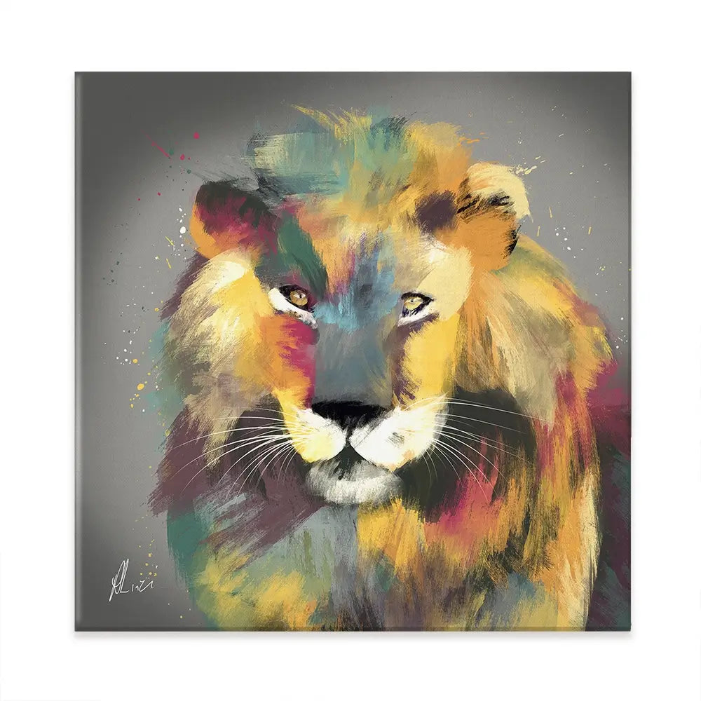 Lion Multicolour Canvas Print Lion Multicolour Canvas Print wall art product Aimee Linzi