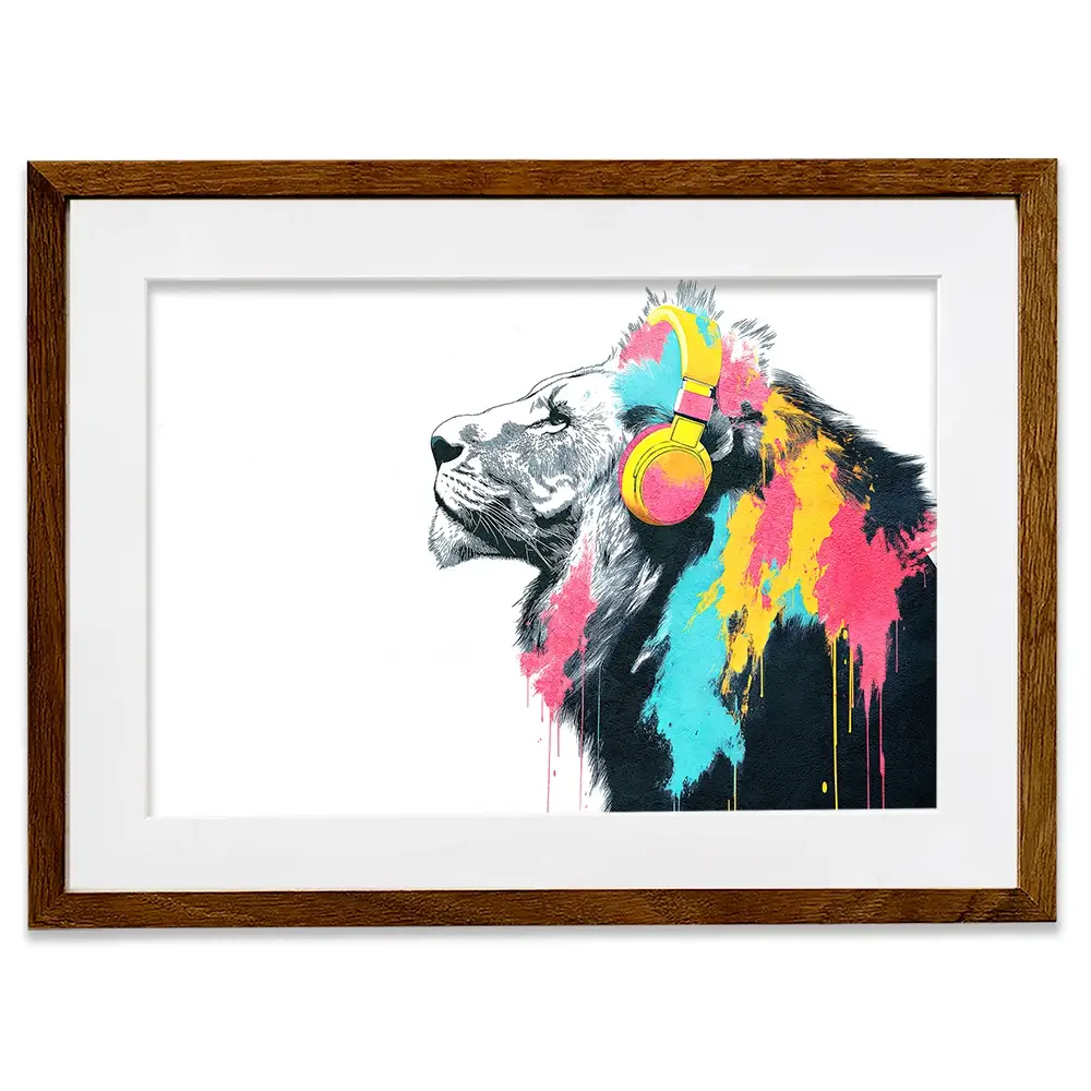 Lion On Air Framed Art Print Lion On Air Framed Art Print wall art product Svetlana Aleynikova