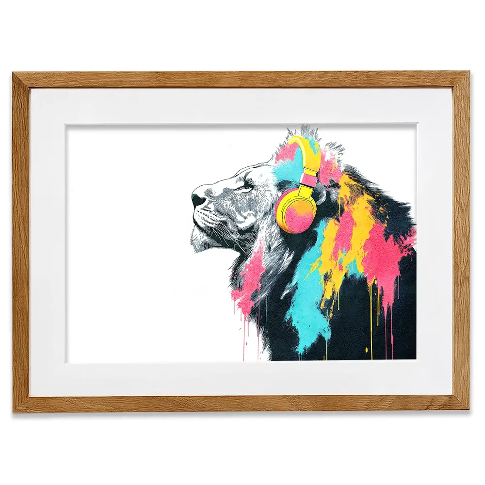 Lion On Air Framed Art Print Lion On Air Framed Art Print wall art product Svetlana Aleynikova