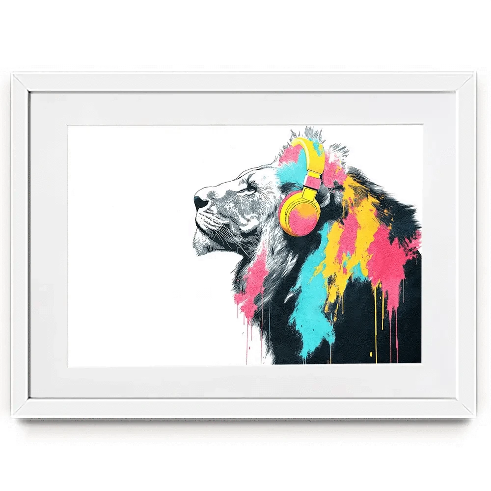 Lion On Air Framed Art Print Lion On Air Framed Art Print wall art product Svetlana Aleynikova