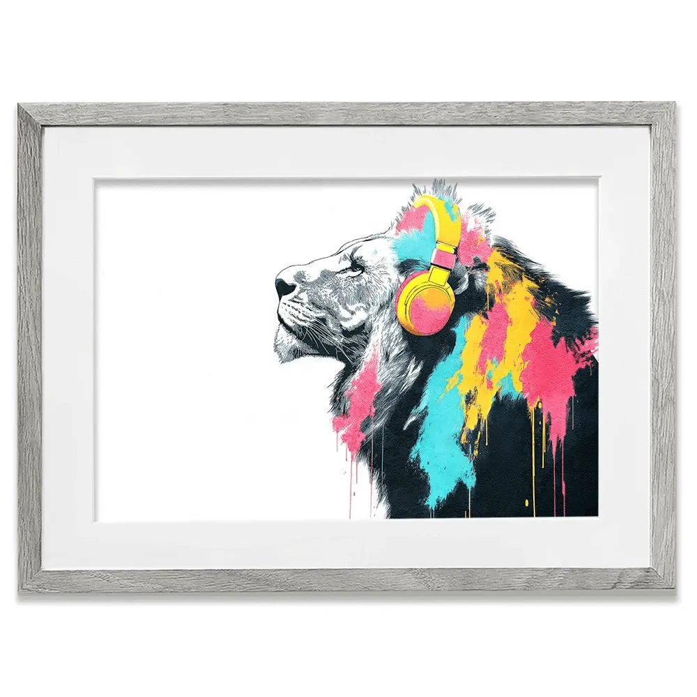 Lion On Air Framed Art Print Lion On Air Framed Art Print wall art product Svetlana Aleynikova