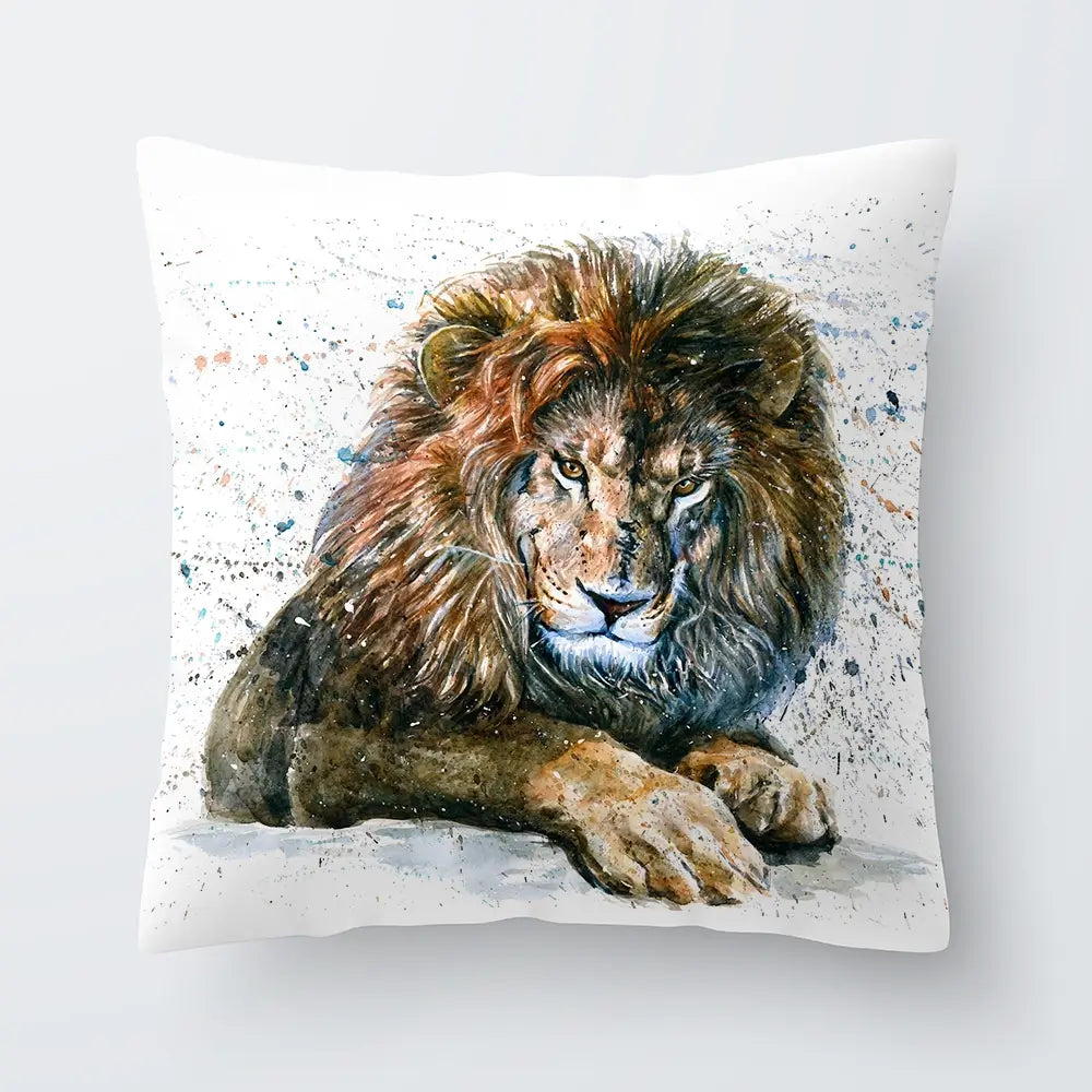 Lion Paint Splash Cushion Lion Paint Splash Cushion wall art product Art Print Shop