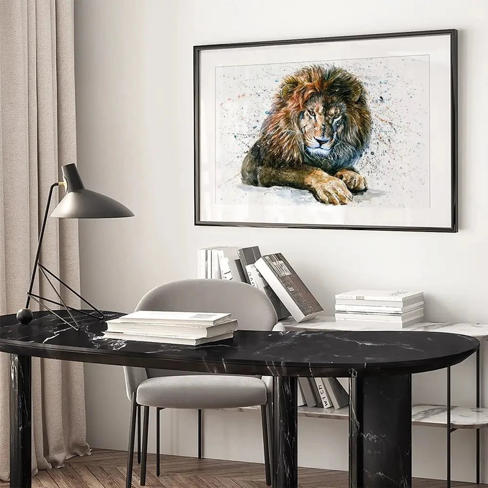 Lion Paint Splash Framed Art Print Lion Paint Splash Framed Art Print wall art product KOSTART / Shutterstock