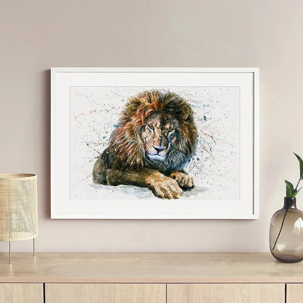 Lion Paint Splash Framed Art Print Lion Paint Splash Framed Art Print wall art product KOSTART / Shutterstock