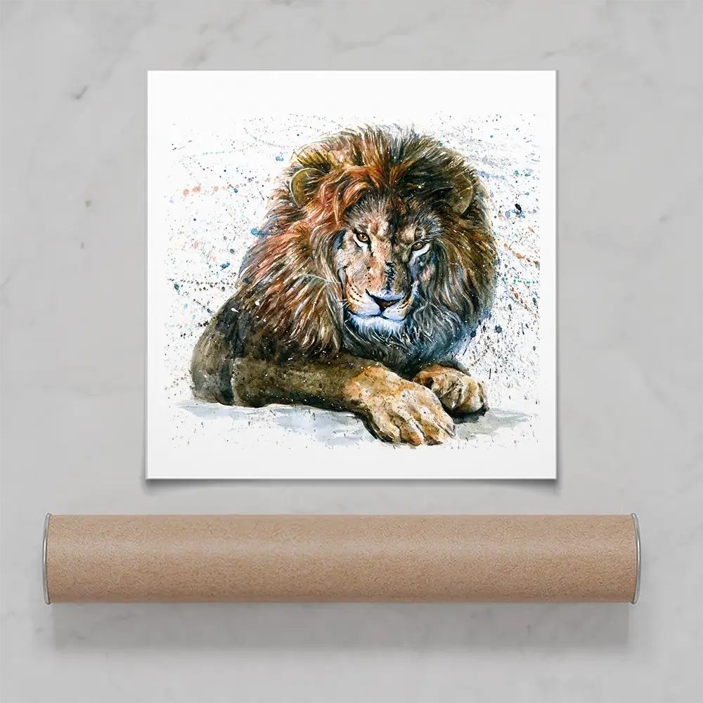 Lion Paint Splash Square Art Print Lion Paint Splash Square Art Print wall art product Art Print Shop