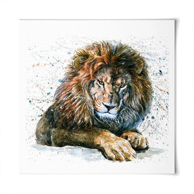 Lion Paint Splash Square Art Print Lion Paint Splash Square Art Print wall art product Art Print Shop