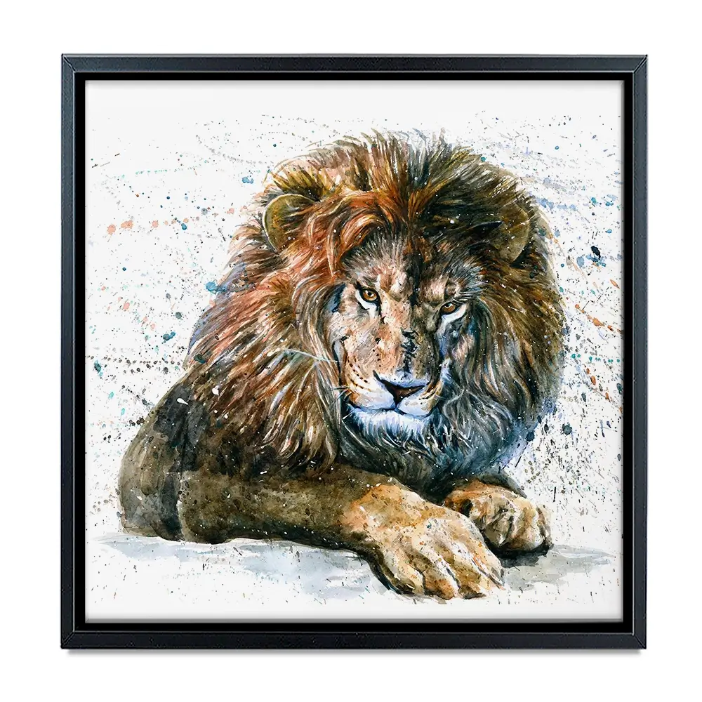 Lion Paint Splash Square Canvas Print Lion Paint Splash Square Canvas Print wall art product Art Print Shop