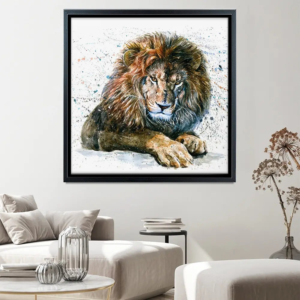 Lion Paint Splash Square Canvas Print Lion Paint Splash Square Canvas Print wall art product Art Print Shop