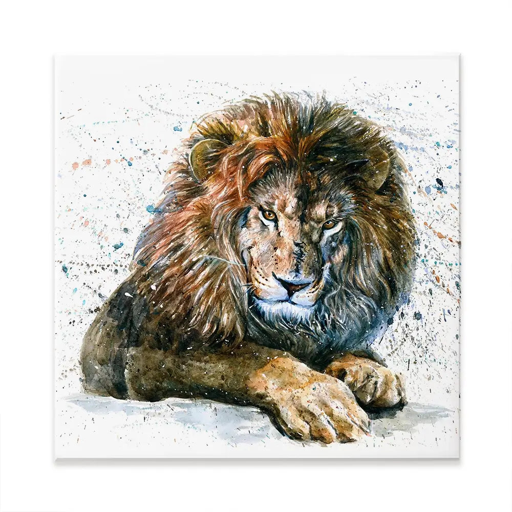 Lion Paint Splash Square Canvas Print Lion Paint Splash Square Canvas Print wall art product Art Print Shop
