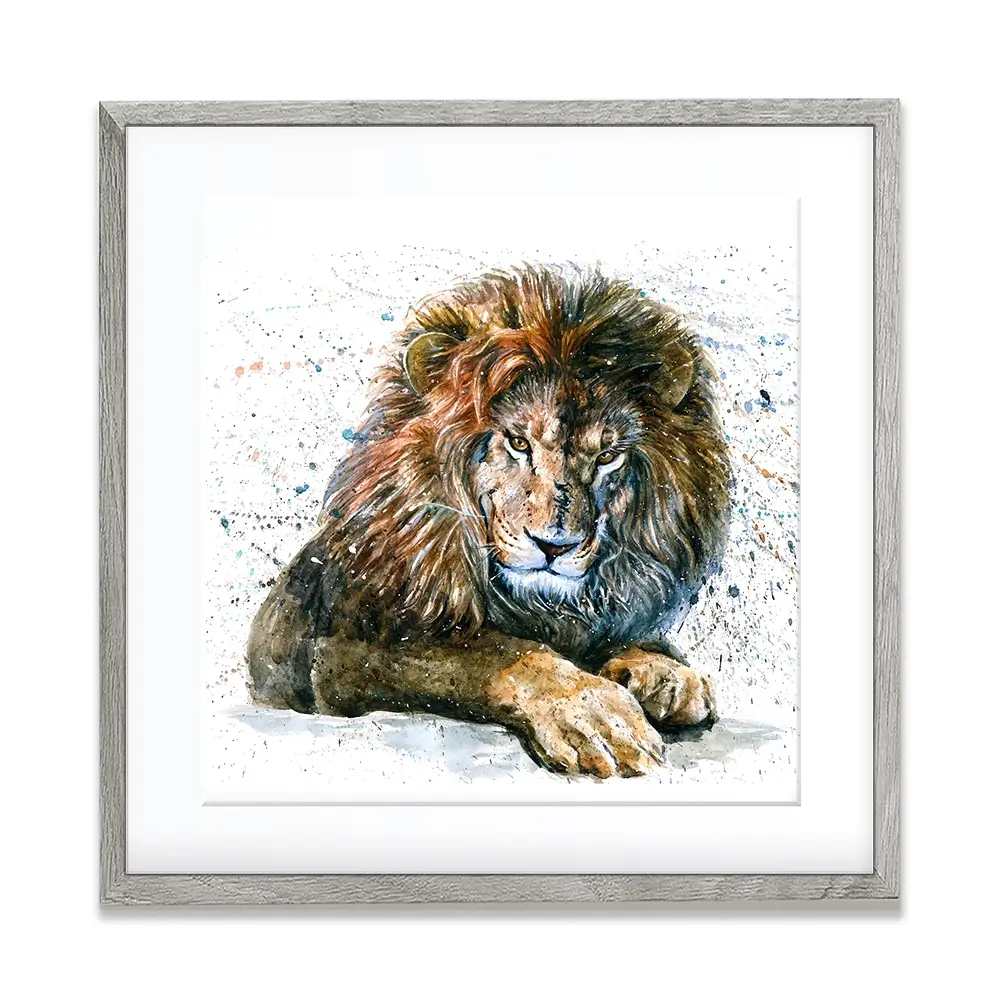 Lion Paint Splash Square Framed Art Print Lion Paint Splash Square Framed Art Print wall art product Art Print Shop