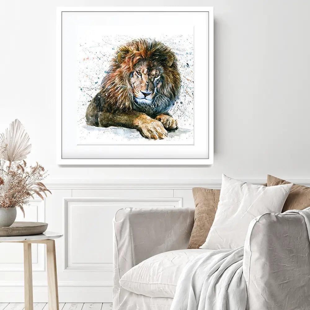Lion Paint Splash Square Framed Art Print Lion Paint Splash Square Framed Art Print wall art product Art Print Shop