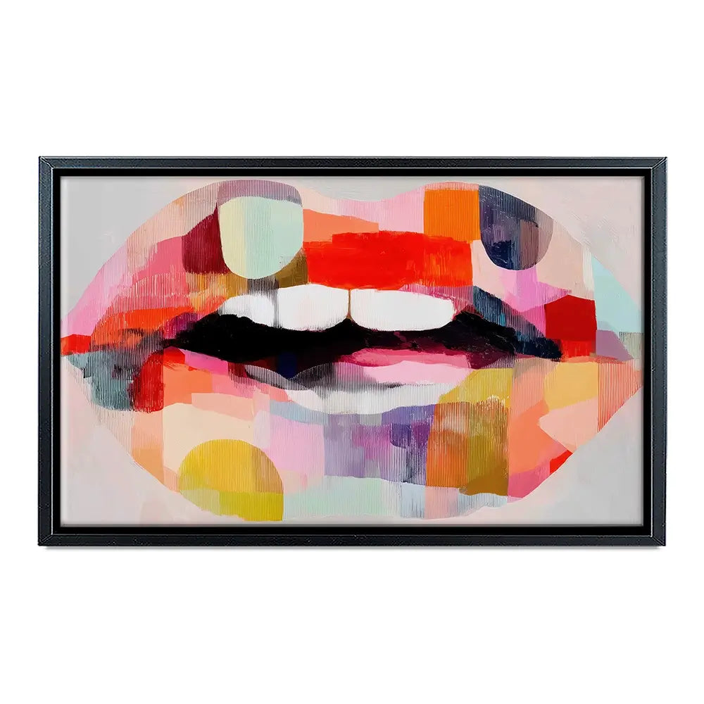 Lips Like Stained Glass Canvas Print Lips Like Stained Glass Canvas Print wall art product Chromatic Storm Studio