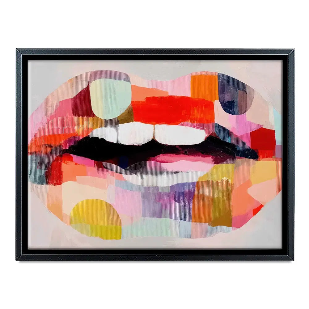 Lips Like Stained Glass Canvas Print Lips Like Stained Glass Canvas Print wall art product Chromatic Storm Studio