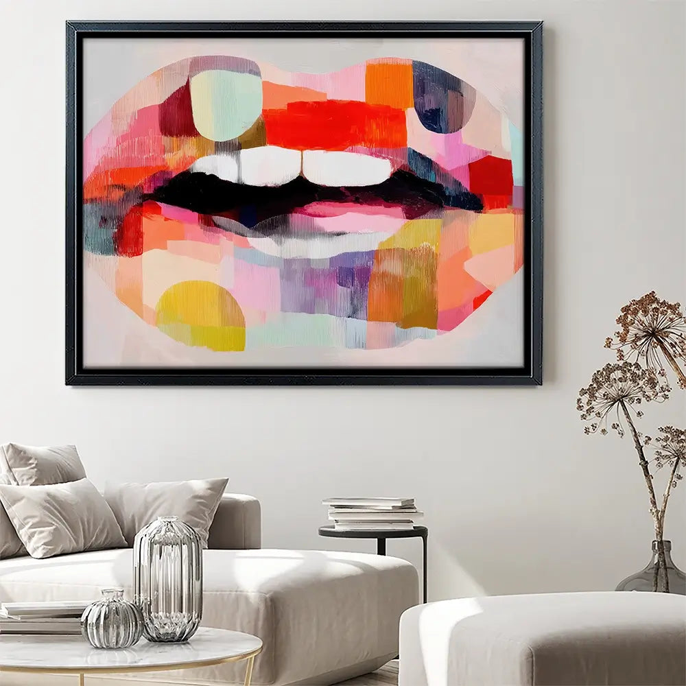 Lips Like Stained Glass Canvas Print Lips Like Stained Glass Canvas Print wall art product Chromatic Storm Studio